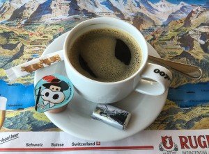I was captivated by the way my coffee service demonstrated the contrast between two prevalent themes: James Bond and cows.