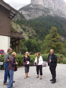 After our visit to Trummelbach Falls we were too tired to walk back to town - so we waited for the bus.