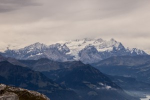 Looking south from Pilatus toward the main section of the Swiss Alps.