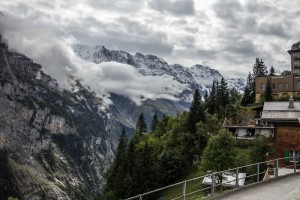 We enjoyed views like this while walking through the town of Murren to catch the gondola ride up to Schilthorn. 