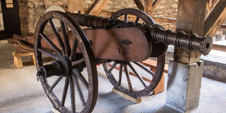 Cannon used to defend Castle Chillon from attack.