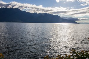 Lake Geneva from the waterfront walkway in Montreux