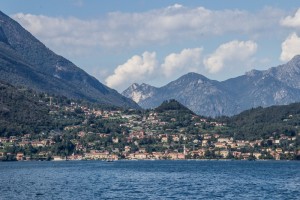 A town viewed across Lake Como. As you can see, we had a perfect day!