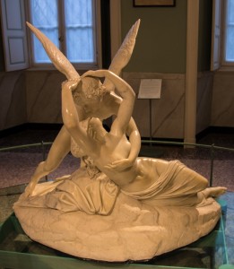 We visited the Villa Carlotta, on Lake Como, which has an excellent sculpture collection. This is a replica of Canova's "Psyche Revived by Cupid's Kiss", made by a student of Canova's.