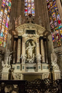 One of the side altars in the Milan cathedral.